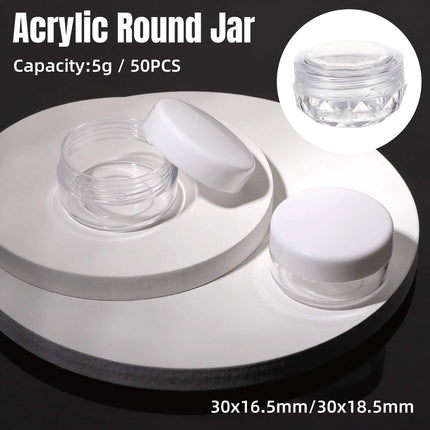Cosmetic Cream Jar Bottle 50PCS 5g Transparent Round Refillable Sample Container