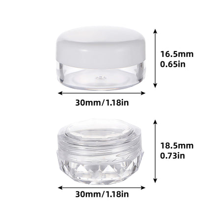 Cosmetic Cream Jar Bottle 50PCS 5g Transparent Round Refillable Sample Container