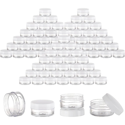 Cosmetic Cream Jar Bottle 50PCS 5g Transparent Round Refillable Sample Container
