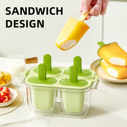 Popsicle Ice Cream Mold DIY Ice Lattice Maker Mould Reusable Home Ice Box Set