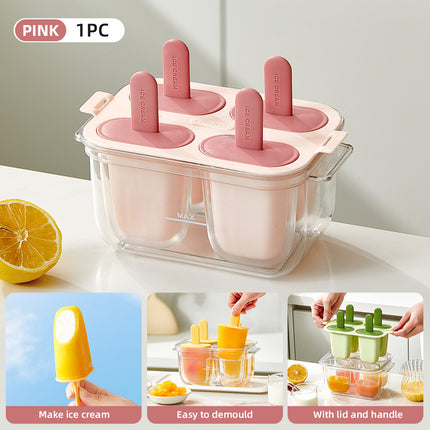 Popsicle Ice Cream Mold DIY Ice Lattice Maker Mould Reusable Home Ice Box Set
