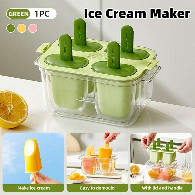 Popsicle Ice Cream Mold DIY Ice Lattice Maker Mould Reusable Home Ice Box Set