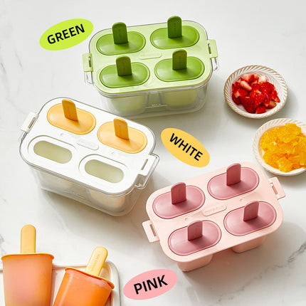 Popsicle Ice Cream Mold DIY Ice Lattice Maker Mould Reusable Home Ice Box Set