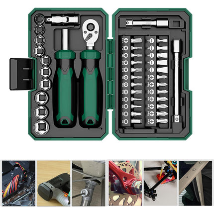 Portable Ratchet Screwdriver Tool Kit 40PCS Durable for Home Cycle Repair Use