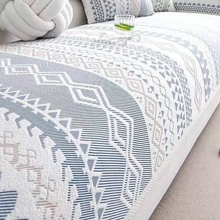 Sofa Cover Modern Geometric Green Breathable Soft for Living Room