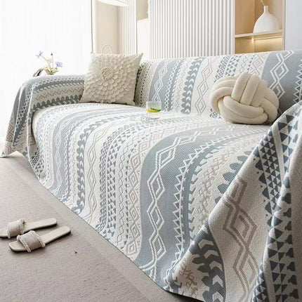 Sofa Cover Modern Geometric Green Breathable Soft for Living Room