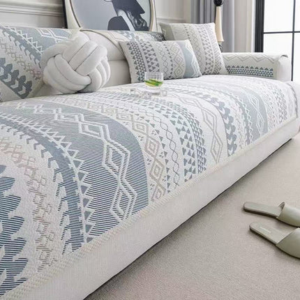 Sofa Cover Modern Geometric Green Breathable Soft for Living Room