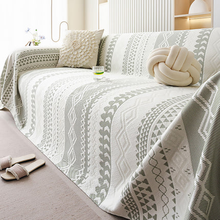 Sofa Cover Modern Geometric Green Breathable Soft for Living Room