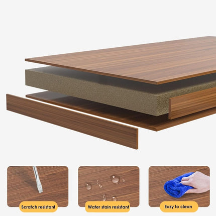 Engineered Wood Desktop Storage Rack Desk Bookshelf Organiser for Study or Office