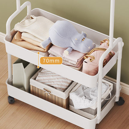 Multipurpose Clothing Rack with Wheels Rolling Wardrobe Organizer for Clothes