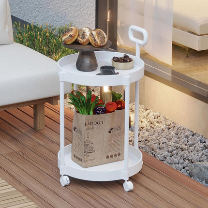 Cream Style Home Coffee Table Movable Creative Sofa Side Table Bedside Table