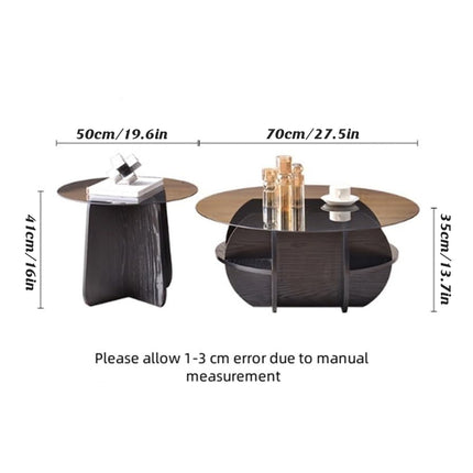 1/2pcs Modern Round Glass Coffee Table Home Side Table Living Room Furniture Set