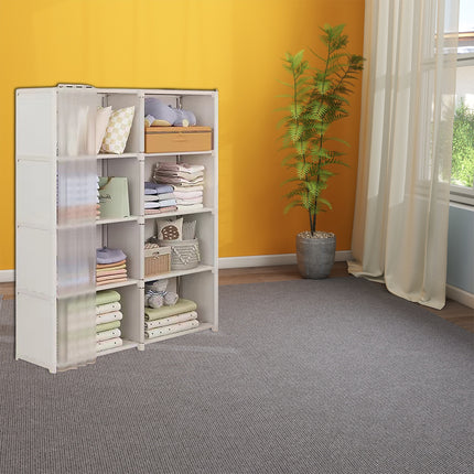 Multi-Layer Floor Standing Home Bookshelf Storage Rack Clothes Cabinet