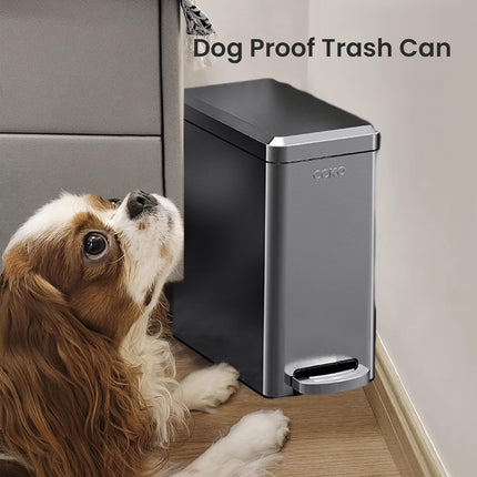 Kitchen Trash Can 9L Household Pedal Bin with Lid Large Capacity Waste Bucket