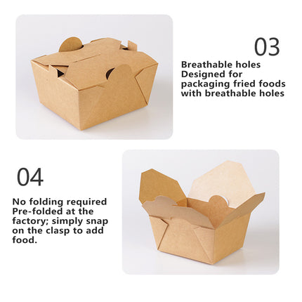 50PCS Food Packaging Box With Lids Leakproof Oilproof Food-Grade Durable Use