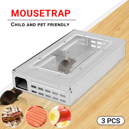 Humane Rodent Catcher Reusable Pest Control Box Enclosed Design for Home Use