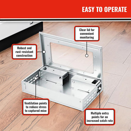 Humane Rodent Catcher Reusable Pest Control Box Enclosed Design for Home Use