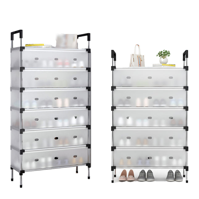6/7 Tier Shoe Rack Cabinet Dust Proof Sturdy for Home Entryway Space Saving