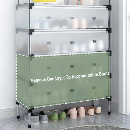 6/7 Tier Shoe Rack Cabinet Dust Proof Sturdy for Home Entryway Space Saving
