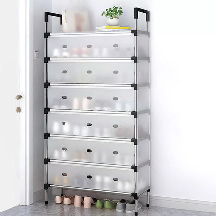 6/7 Tier Shoe Rack Cabinet Dust Proof Sturdy for Home Entryway Space Saving