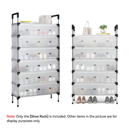 6/7 Tier Shoe Rack Cabinet Dust Proof Sturdy for Home Entryway Space Saving