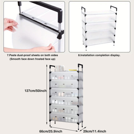 6/7 Tier Shoe Rack Cabinet Dust Proof Sturdy for Home Entryway Space Saving