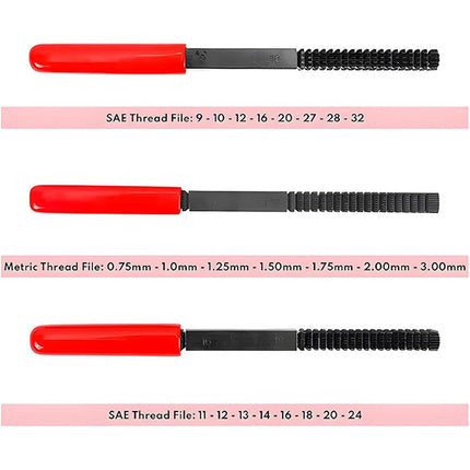 3PCS Thread Repair File Set Metal Hand Files for Auto Engine Thread Restoration