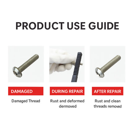 3PCS Thread Repair File Set Metal Hand Files for Auto Engine Thread Restoration