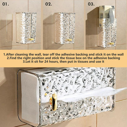 2pcs Wall Mounted Tissue Box Holder Suction Napkin Rack Paper Storage Organizer