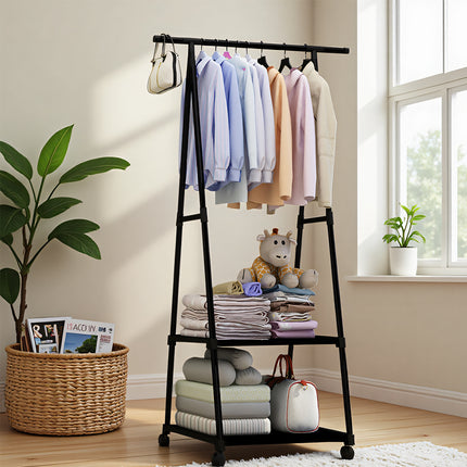 Floor Standing Thickened Triangle Coat Rack Clothes Drying Stable Space Saving