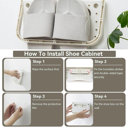 8pcs Wall Mounted Shoe Storage Rack Hanging Shelf Shoe Organizer Holder for Home