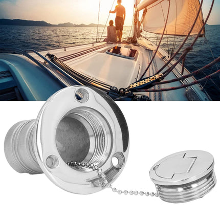 Stainless Steel Fuel Water Deck Filler Cap Flip Top Marine Yacht Boat Accessory