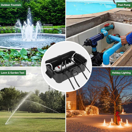 Black Large Square Junction Box Outdoor Moisture Proof Line Protection Box