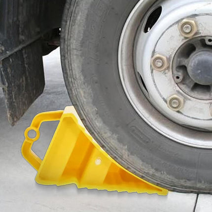 Vehicle Wheel Chock Block Yellow 2PCS Non-Slip Anti Roll Parking Stopper