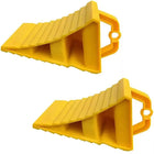 Vehicle Wheel Chock Block Yellow 2PCS Non-Slip Anti Roll Parking Stopper