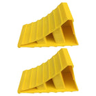 Vehicle Wheel Chock Block Yellow 2PCS Non-Slip Anti Roll Parking Stopper