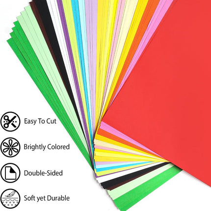 500 Sheets A4 Coloured Paper 80GSM 6 Colours for Craft Scrapbook School Project