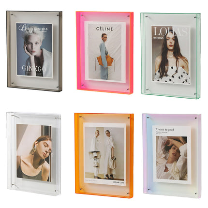 Acrylic Photo Frame Double-Sided Clear Display with Screw Mount – 16x21cm