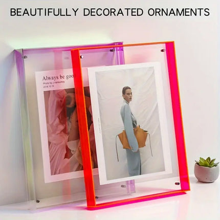 Acrylic Photo Frame Double-Sided Clear Display with Screw Mount – 16x21cm