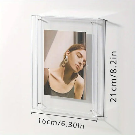 Acrylic Photo Frame Double-Sided Clear Display with Screw Mount – 16x21cm