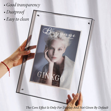 Acrylic Photo Frame Double-Sided Clear Display with Screw Mount – 16x21cm