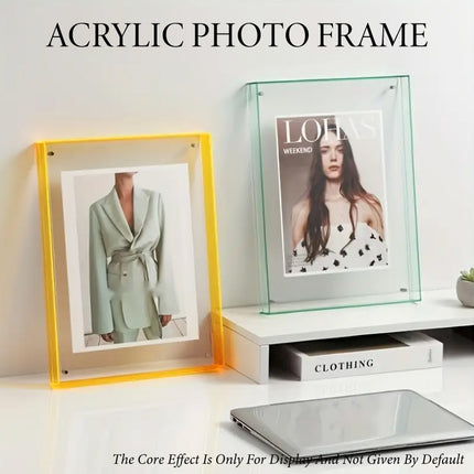 Acrylic Photo Frame Double-Sided Clear Display with Screw Mount – 16x21cm