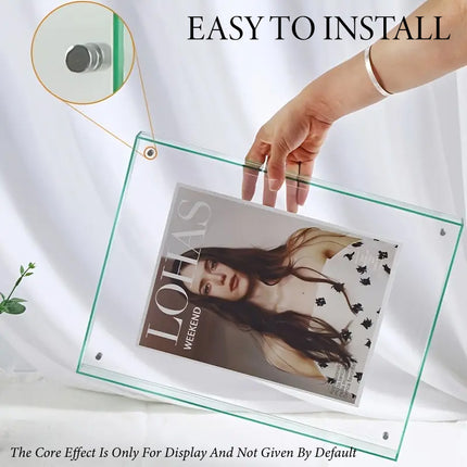 Acrylic Photo Frame Double-Sided Clear Display with Screw Mount – 16x21cm