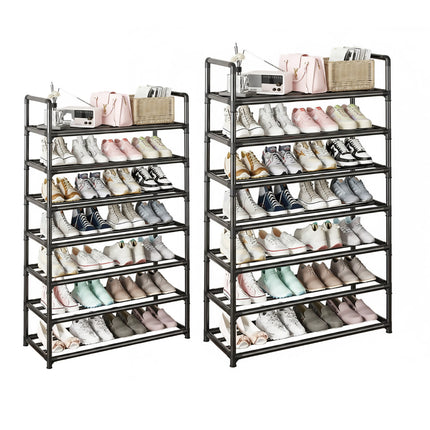 7/8 Tier Shoe Rack Storage Cabinet Sturdy Metal for Home Entryway Space Saving