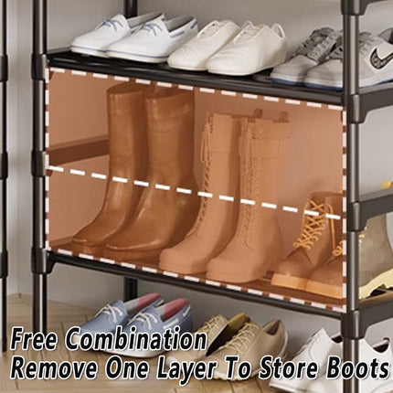 7/8 Tier Shoe Rack Storage Cabinet Sturdy Metal for Home Entryway Space Saving