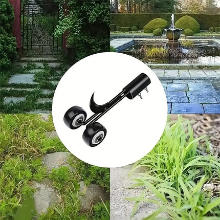 Portable Hook Weed Remover Tool Garden Patio Weeding Tool Weed Puller With Wheel