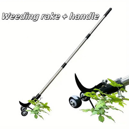 Portable Hook Weed Remover Tool Garden Patio Weeding Tool Weed Puller With Wheel