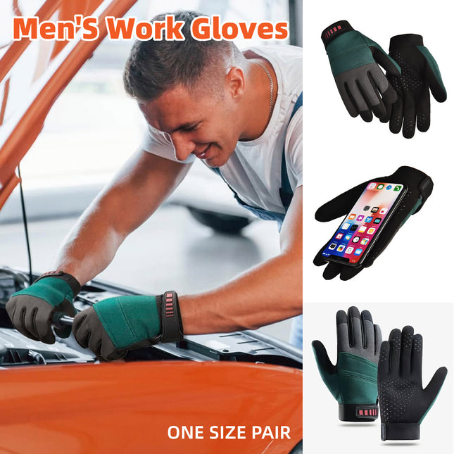 Protective Work Gloves for Construction Gardening Welding Carpentry Electrician Use