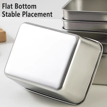 6pcs Stainless Steel Food Container Set Sealed Lid Fruit Vegetable Storage Box