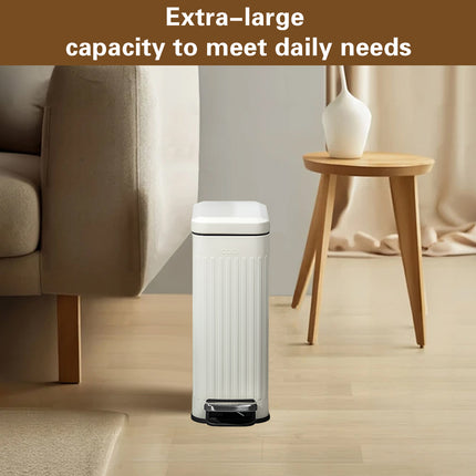 9L Large Capacity Kitchen Stainless Steel Trash Can Waste Disposal Odor Proof